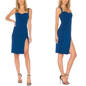 Jill Stuart Sweetheart Blue Sapphire Midi Sheath Dress Size 2